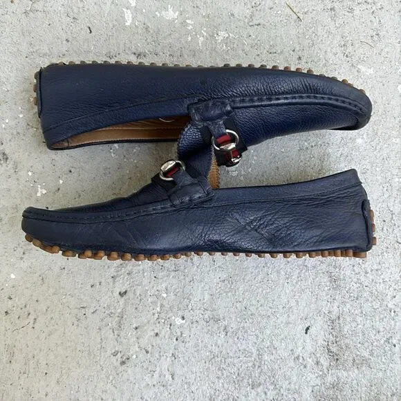 Gucci, navy driving shoes - Picture 3 of 14